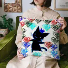 エネハピる〜🫧✨の🌹✨Dancing SHADOW Cat✨ Cushion