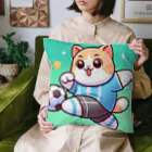 statham2865のシュートをする猫 Cushion