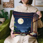 ドット絵グッズ販売の満月の夜 Cushion