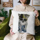 青い猫の真白 Cushion