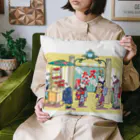 freehandの浮世絵猫のお風呂屋さん Cushion