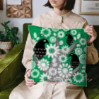 echicaのGreen Tree Black Bird Cushion