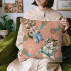 猫のきぬくんのお店のアンジュちゃんとミロクくんローズガーデン Cushion