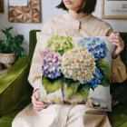 OkometoOmochiの紫陽花とポップコーン Cushion