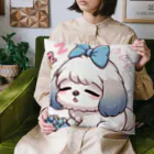 PALA's SHOP　cool、シュール、古風、和風、のお眠なシーズー　パピー Cushion