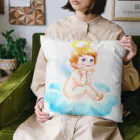  Pastel Design Art 天使のお部屋の夢見る子天使 Cushion