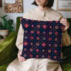 IZANAMI by Akane Yabushitaのコーカサス絨毯・グリッド（インディゴ） Cushion