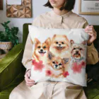 SANKAKU DESIGN STOREのお花の似合う小さい犬たち。 クッション