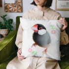 harupink🌸ペット似顔絵illustのFLOWER文鳥さん Cushion