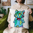 でくの族・わくてかショップのゾンビジッパーにゃんこ(全身絵) Cushion