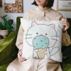 flower87boxのチョコミントアイスとネコちゃん Cushion