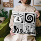 太陽の眼の太陽の眼 文字絵(黒/前面) Cushion