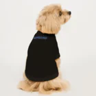  #satisfyingのMIMIQURU ミミキュル　ブルー夏文字 Dog T-shirt