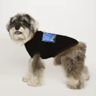 栗坊屋のパウダーブルーが泳ぐ海 Dog T-shirt