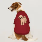 虹色PLUSの可愛いトイプードル犬 ライトブラウンカラー ドッグTシャツ