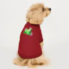 Lily bird（リリーバード）の緑色のバラ3輪 輪郭緑色 しゃぼん玉 Dog T-shirt