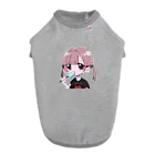 かにぴんくの可愛い女の子 ドッグTシャツ