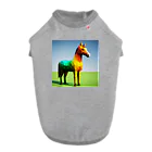 REIZAのカラフルにたたずむ馬 ドッグTシャツ