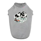 MakotOの猫と鯉（水墨画風） ドッグTシャツ