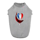 WINE 4 ALLの国旗とグラス：フランス（衣類） ドッグTシャツ