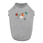 森図鑑の[森図鑑] クリスマスロビン(西洋こまどり)A ドッグTシャツ