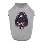 hatoyamaのかわいい黒髪ツインテール美少女 ドッグTシャツ