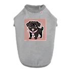 pug 89の黒パグ ドッグTシャツ