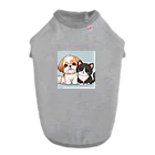 ワンコとにゃんちゃんズのシーズーと白黒にゃんこ Dog T-shirt