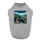 Pixel Art Goodsの万里の長城（pixel art） ドッグTシャツ