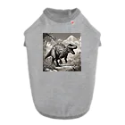 konyuの白黒恐竜 ドッグTシャツ