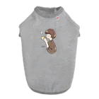 Sakikoのほっとひと息つく女の子　カフェ　ブラウン ドッグTシャツ