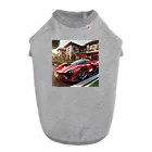 Minashのかっこいい赤いスポーツカー ドッグTシャツ