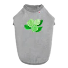 Lily bird（リリーバード）の緑のバラ3輪 輪郭緑色 ドッグTシャツ