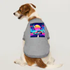 お茶目なドット絵のドッド絵車 Dog T-shirt