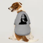 ファンシーTシャツ屋の長髪女性のモノクロデザイン Dog T-shirt