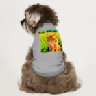 猫好きの谷の猫の水彩画/花畑のサイベリアンねこのイラスト/キジトラネコ ドッグTシャツ