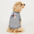 AI goddessの桜と川と青空と、ピンクの髪の女の子 Dog T-shirt