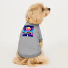 お茶目なドット絵のドッド絵車 Dog T-shirt