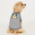 ゆまちゃんの開運雑貨屋さんの夜のミュシャ風招き猫 Dog T-shirt