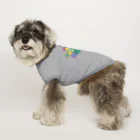 ファンシーTシャツ屋のカラフルフラワーアート Dog T-shirt