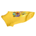 c5watercolorの水彩ペイント・黄色系抽象画 ドッグTシャツ