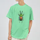 昆虫画のニジイロクワガタ ドライTシャツ