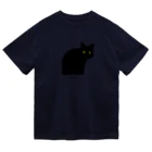 小鳥と映画館の猫背の黒猫ちゃん ドライTシャツ