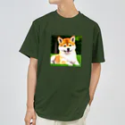 pulu-Musashiの柴犬の子犬　可愛いアニメーション ドライTシャツ