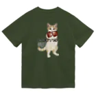 猫とやっし～ぃのアレコレのモフモフパンチ★猫パンチ(ブリver.) ドライTシャツ