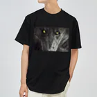 アラスカ野生動物画家きむらけいのBLACK WOLF Dry T-Shirt