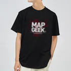 Graphic Design Works Quattroの地図マニア（MAP GEEK）・赤地図 ドライTシャツ