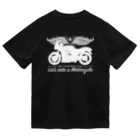 バイクは楽しいのバイクに乗ろうぜ！1（白シルエット） ドライTシャツ