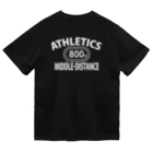 sports_tower スポーツタワーの800m走・白・陸上競技・陸上の格闘技・オリジナル・Tシャツ・陸上部・男子・女子・美男子・美女・かっこいい・かわいい・アスリート・選手・800メートル競走・入賞・有力・確実・候補・有望・応援・練習 ドライTシャツ