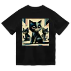 スタイル112の黒猫　キュビズム01 ドライTシャツ